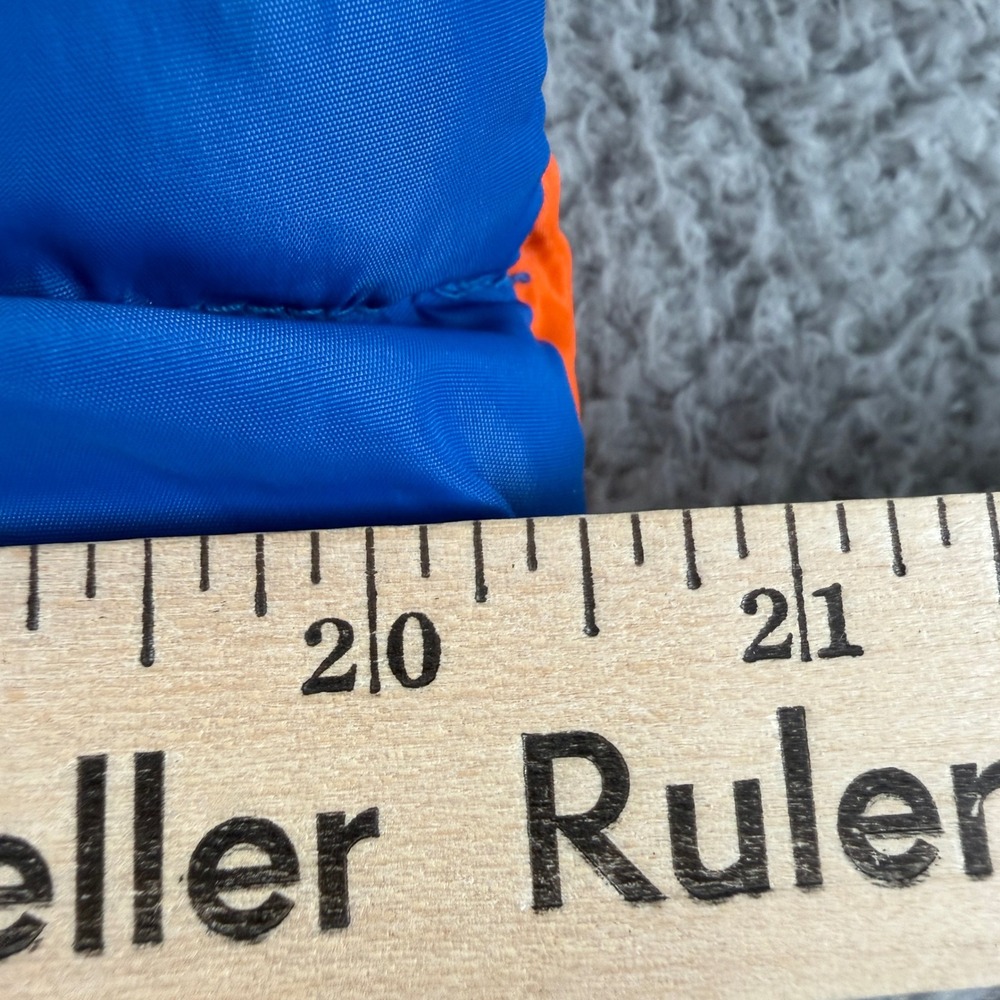 Vintage Camel Puffer Vest Mens S‎ Blue Orange Goose Down 80/20 Retro Insulated - Picture 8 of 10